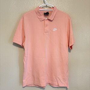 Nike Short Sleeve Polo Shirt Salmon size Large